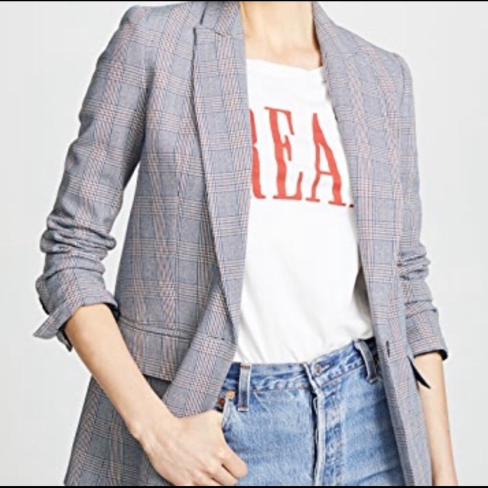 Equipment Womens Jeanne Blazer Jacket  Plaid 2 NEW